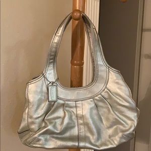 Silver Coach tote